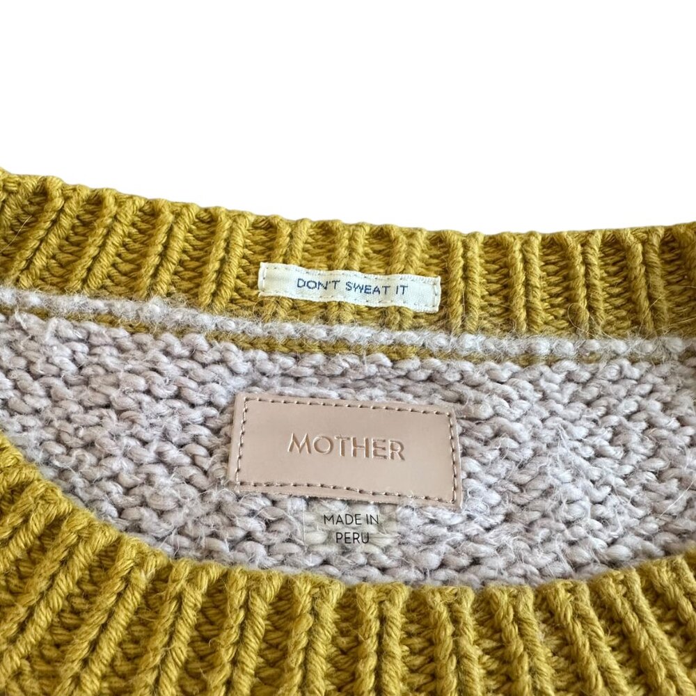 Mother Powder Puff Short Sleeve Sweater Ticket to Ride Bold Print Size Large - Picture 7 of 14